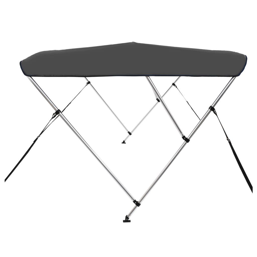 vidaXL Daszek bimini do łodzi, 3 pałąki, antracytowy, 183x196x137 cm