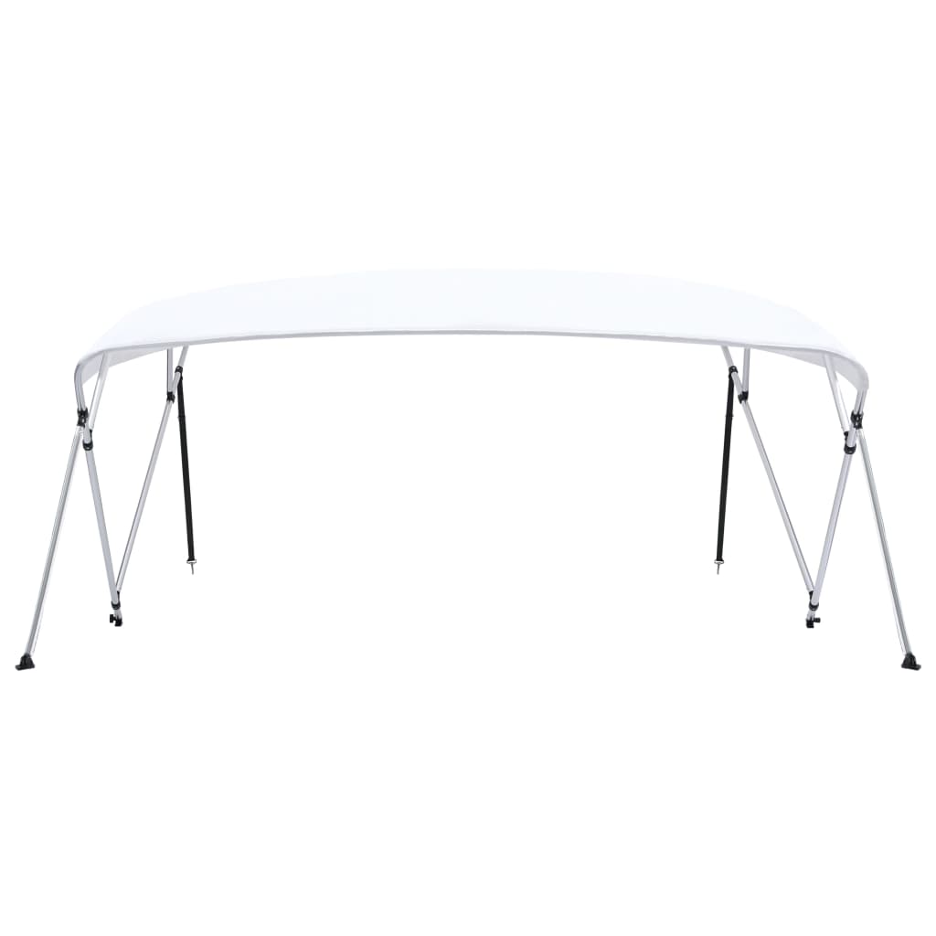 vidaXL Daszek bimini do łodzi, 4 pałąki, biały, 243x(230-244)x137 cm