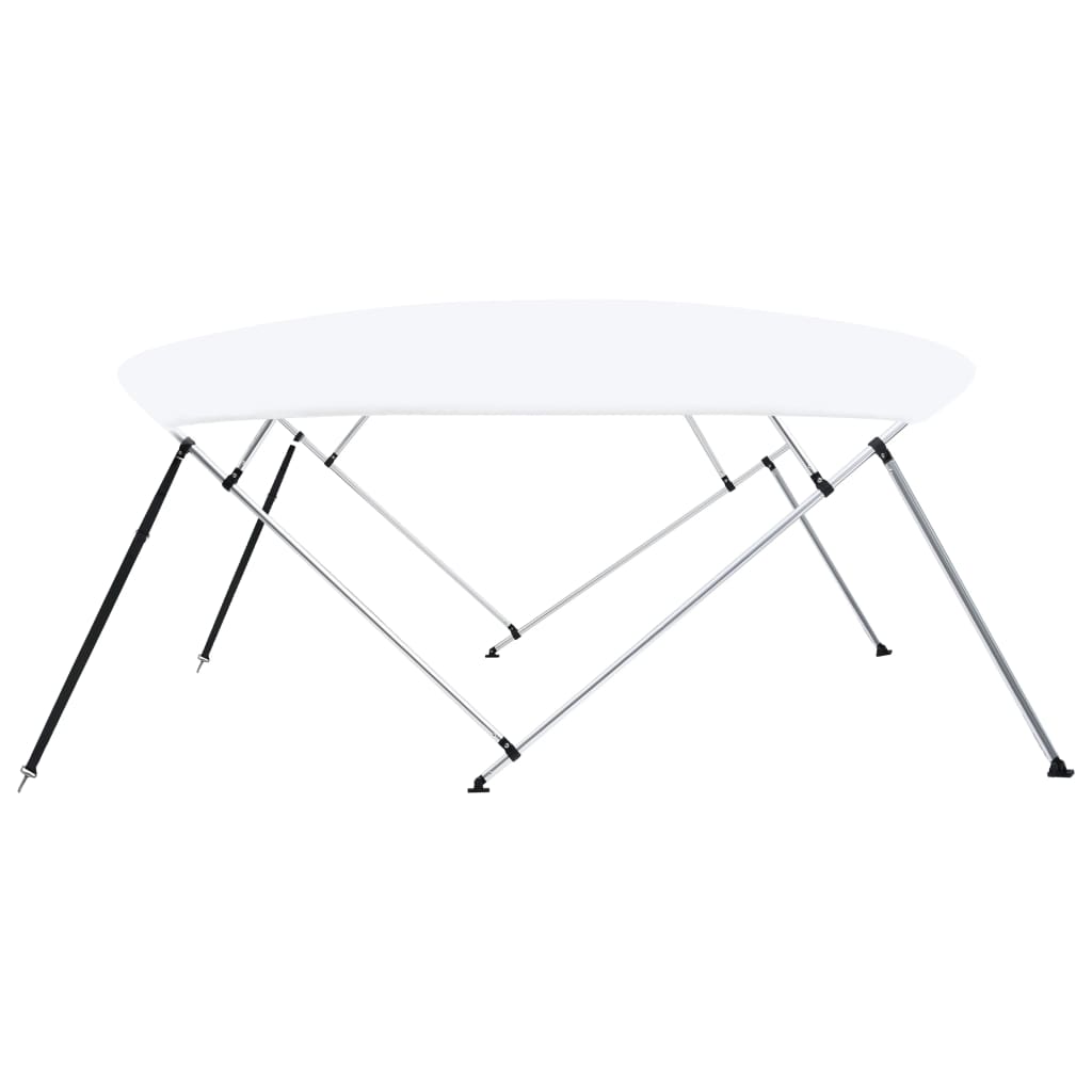 vidaXL Daszek bimini do łodzi, 4 pałąki, biały, 243x(230-244)x137 cm