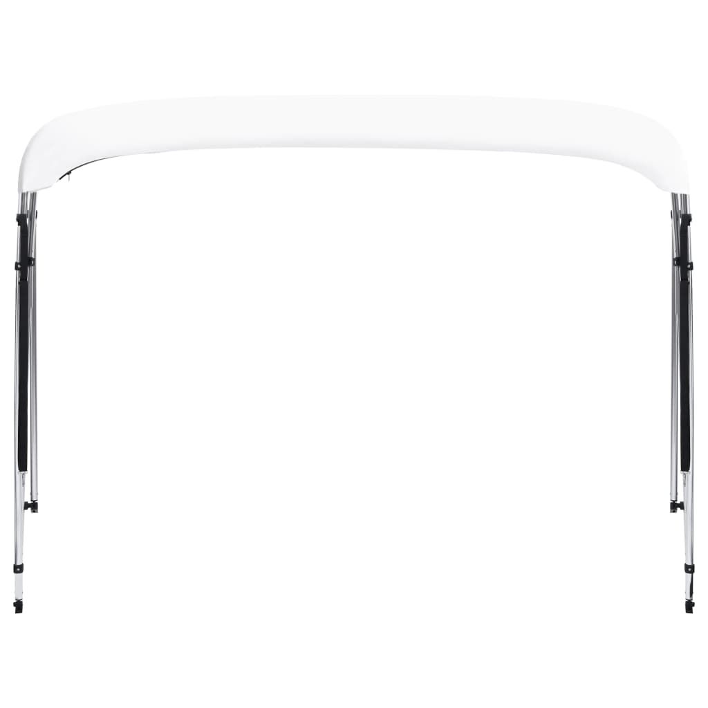 vidaXL Daszek bimini do łodzi, 4 pałąki, biały, 243x(230-244)x137 cm