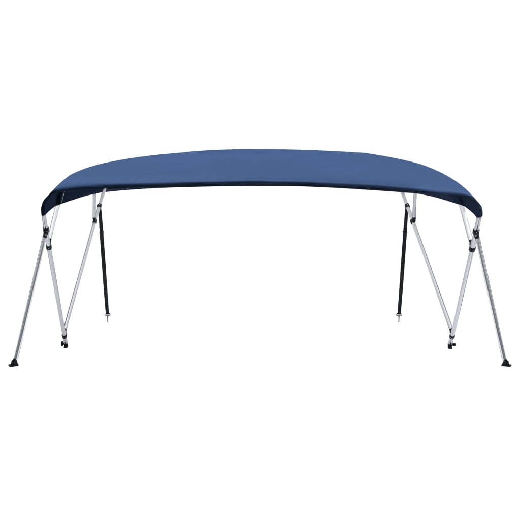 vidaXL Daszek bimini do łodzi, 4 pałąki, granat, 243x(230-244)x137 cm