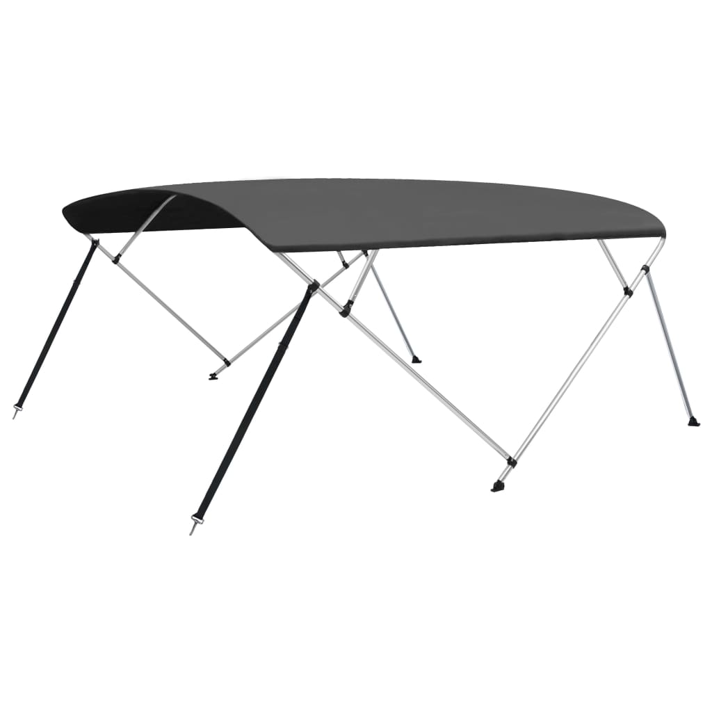 vidaXL Daszek bimini do łodzi, 4 pałąki, biały, 243x(230-244)x137 cm