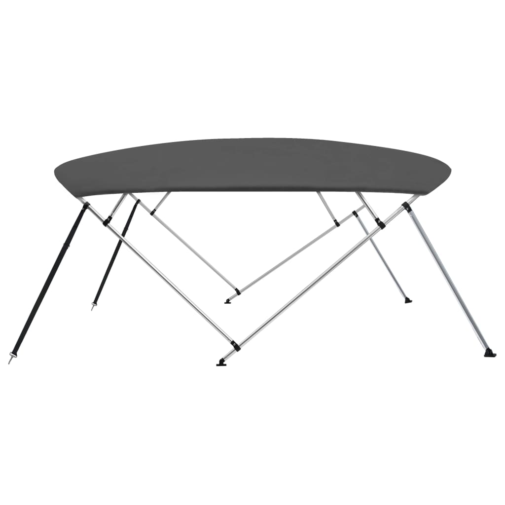 vidaXL Daszek bimini do łodzi, 4 pałąki, biały, 243x(230-244)x137 cm