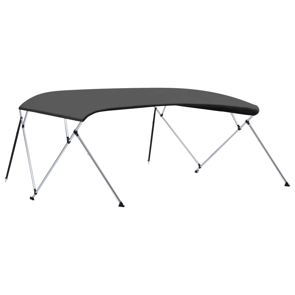 vidaXL Daszek bimini do łodzi, 4 pałąki, biały, 243x(230-244)x137 cm