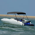 vidaXL Daszek bimini do łodzi, 4 pałąki, biały, 243x(230-244)x137 cm