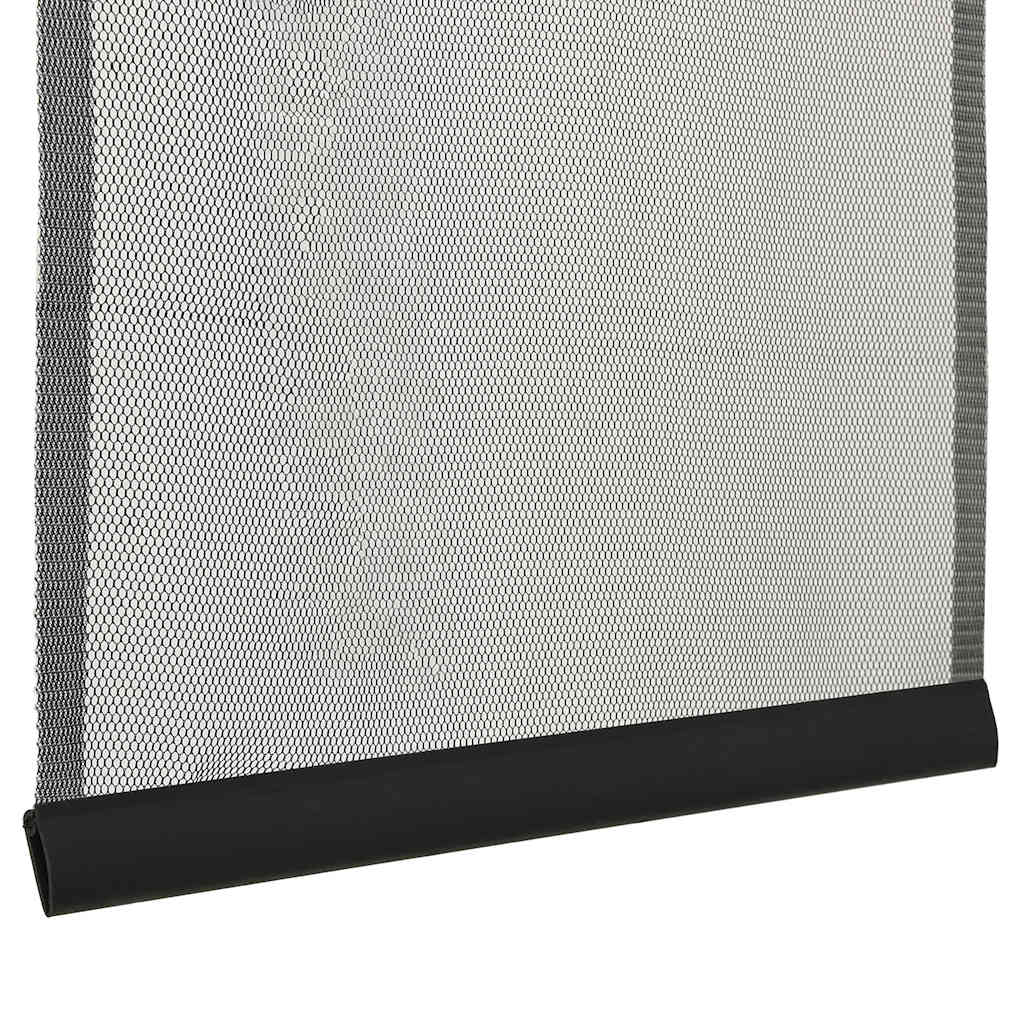 vidaXL Moskitiera na drzwi, z siatką, czarna, 100x220 cm, poliester