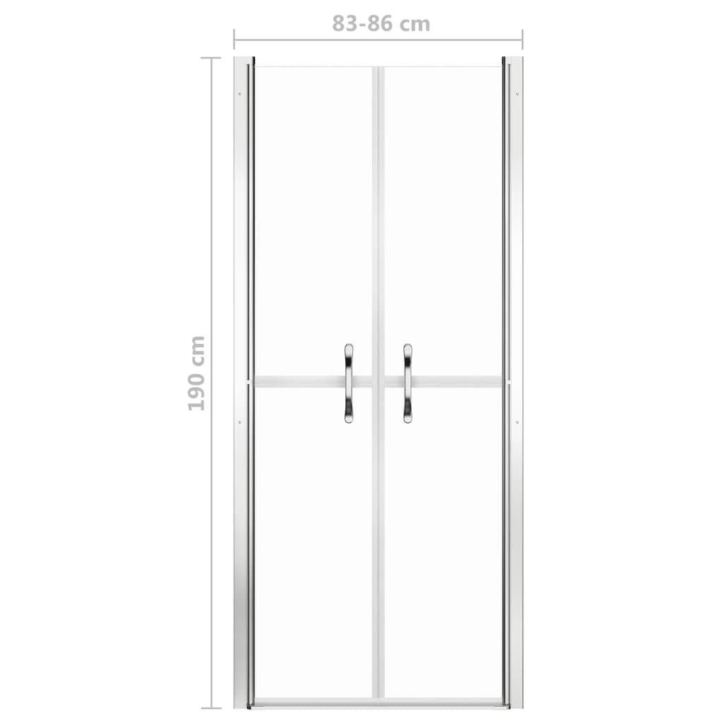 vidaXL Drzwi prysznicowe, przezroczyste, ESG, 86x190 cm