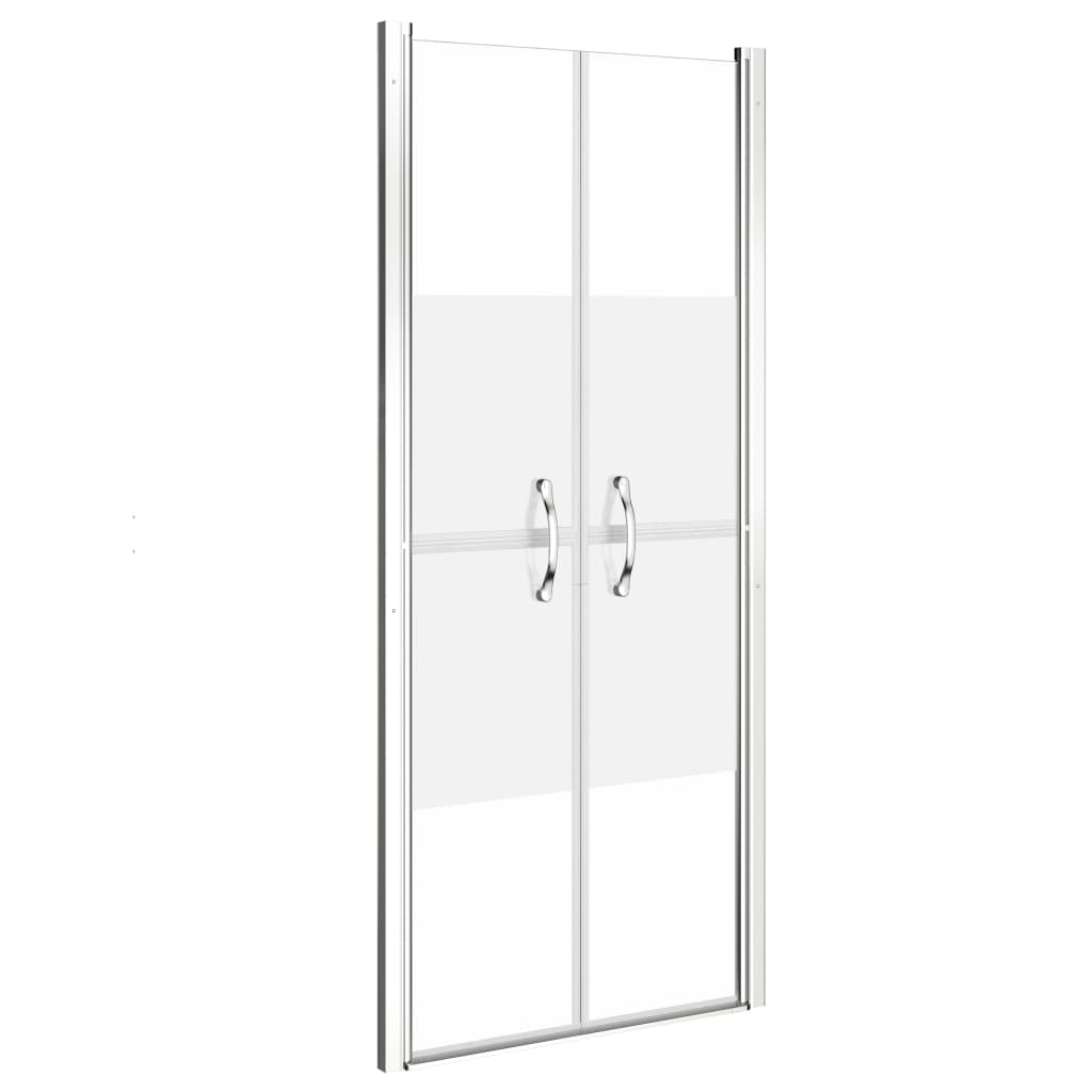 vidaXL Drzwi prysznicowe, szkło częściowo mrożone, ESG, 86x190 cm