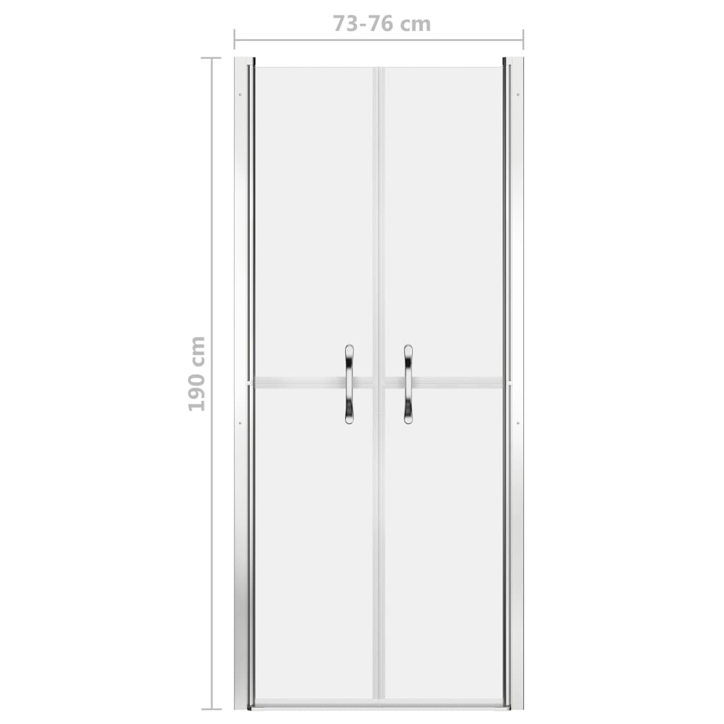 vidaXL Drzwi prysznicowe, szkło mrożone, ESG, 76x190 cm