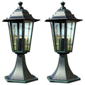 vidaXL Lampy ogrodowe, 2 szt., ciemnozielone/czarne, aluminium