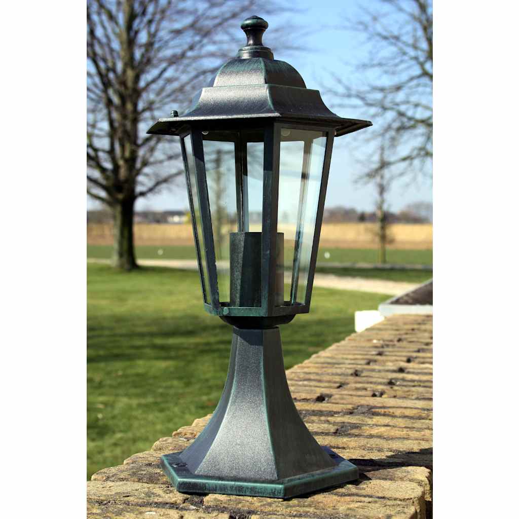 vidaXL Lampy ogrodowe, 2 szt., ciemnozielone/czarne, aluminium