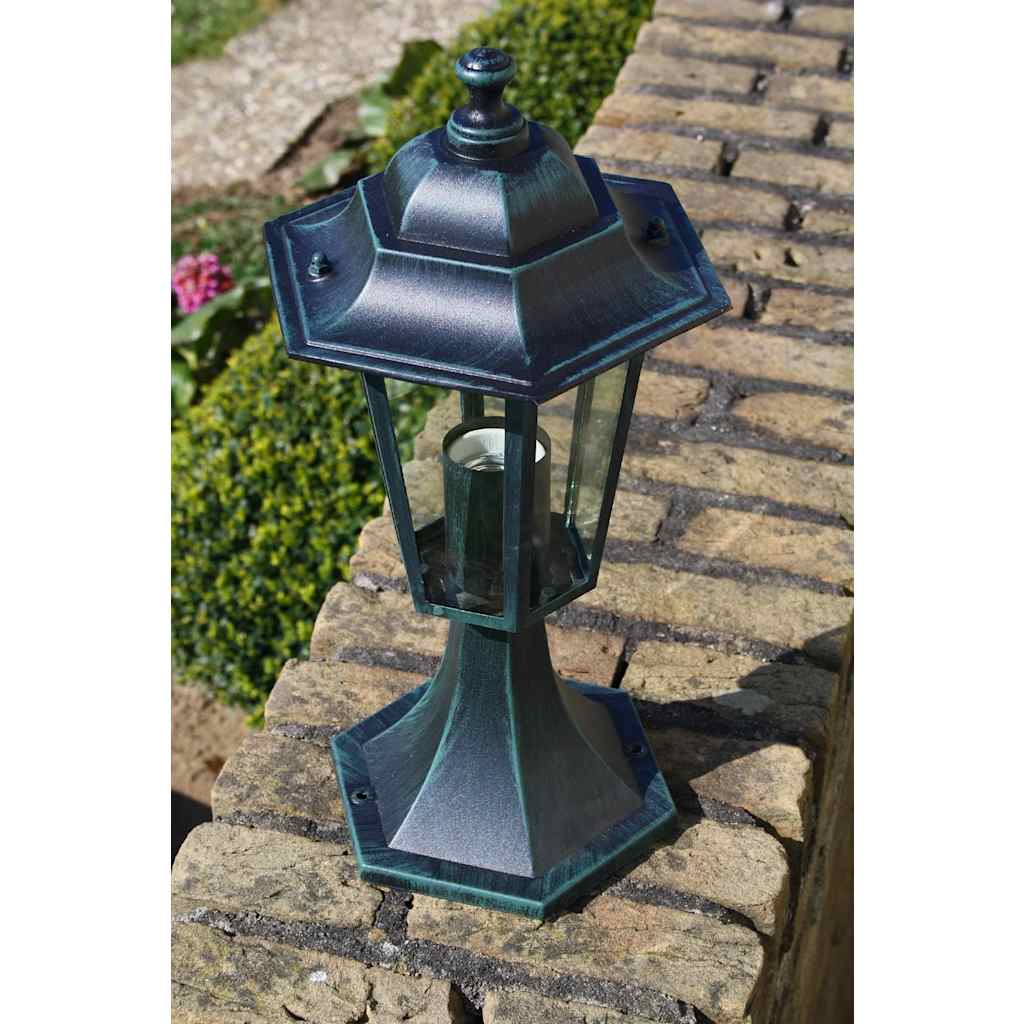 vidaXL Lampy ogrodowe, 2 szt., ciemnozielone/czarne, aluminium