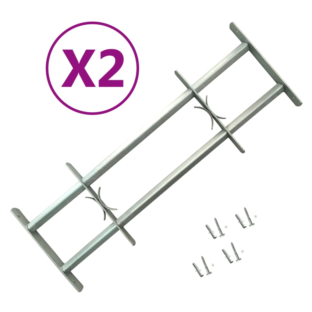 vidaXL Kraty bezpieczeństwa na okno z regulacją, 2 szt., 700-1050 mm