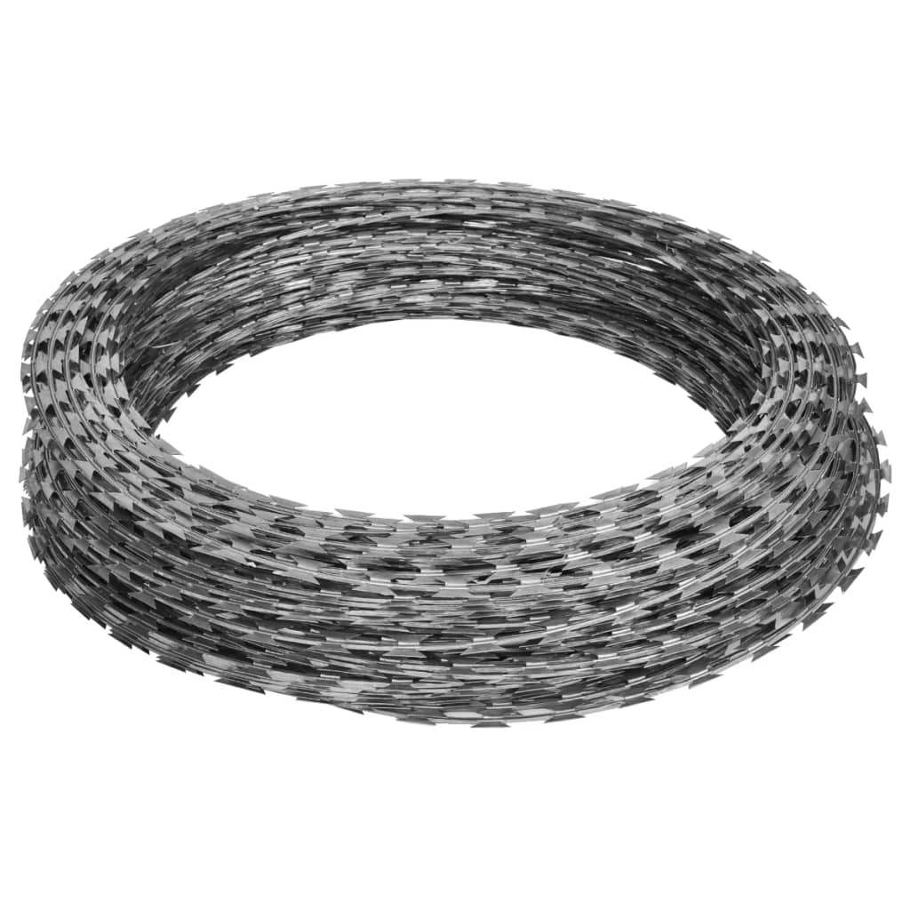 vidaXL Drut kolczasty, spiralny, 2 szt., galwanizowana stal, 60 m