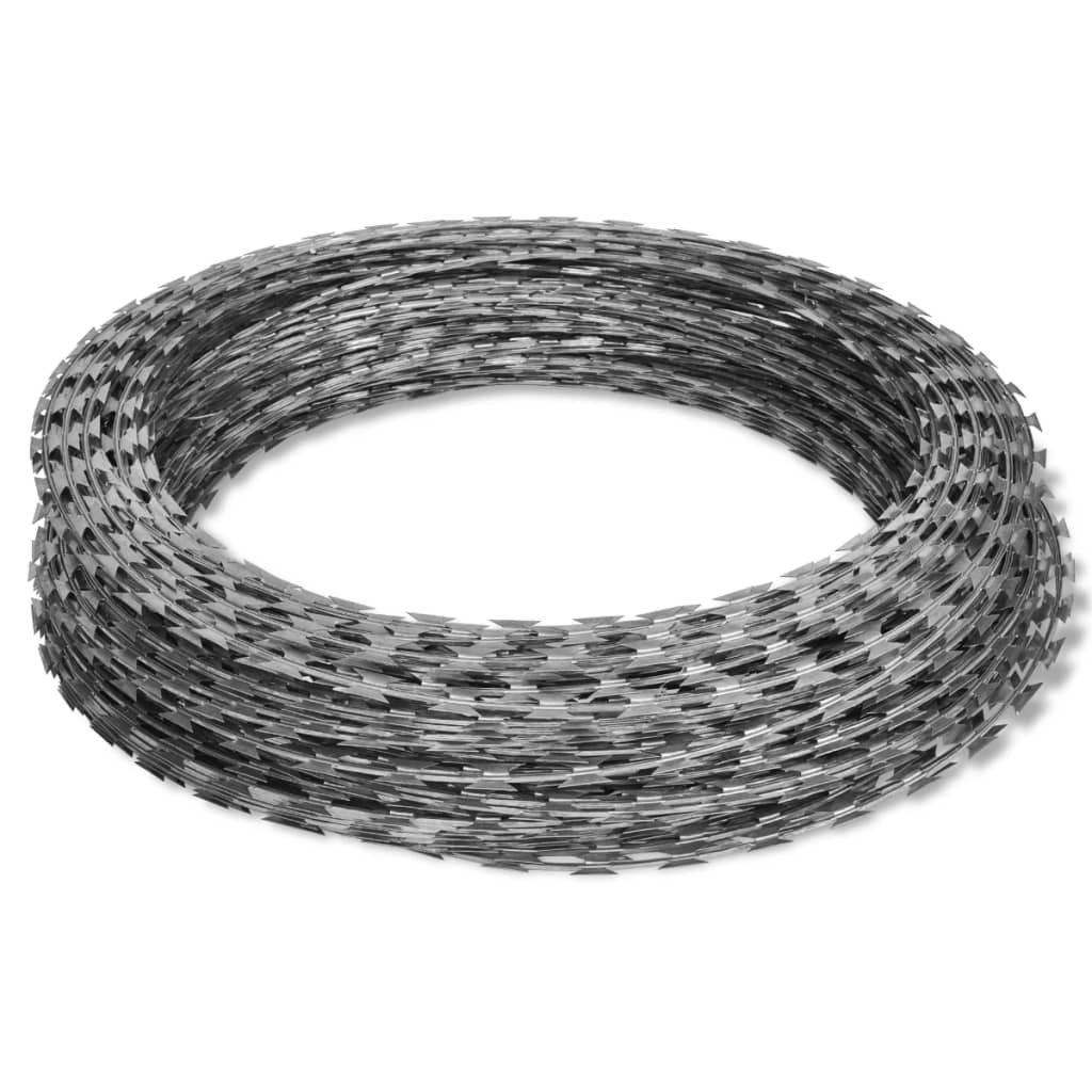 vidaXL Drut kolczasty, spiralny, 2 szt., galwanizowana stal, 60 m