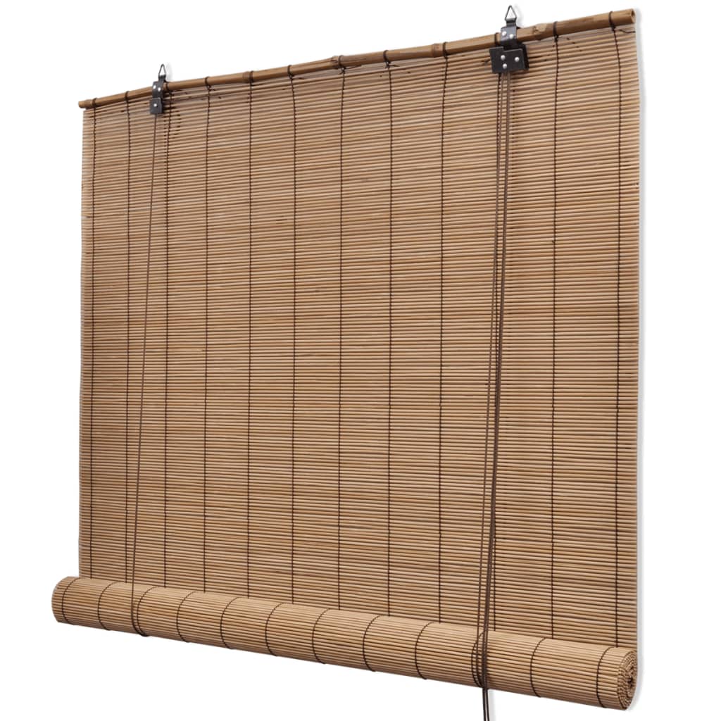 vidaXL Bambusowe rolety, 2 szt., 80 x 160 cm, brązowe