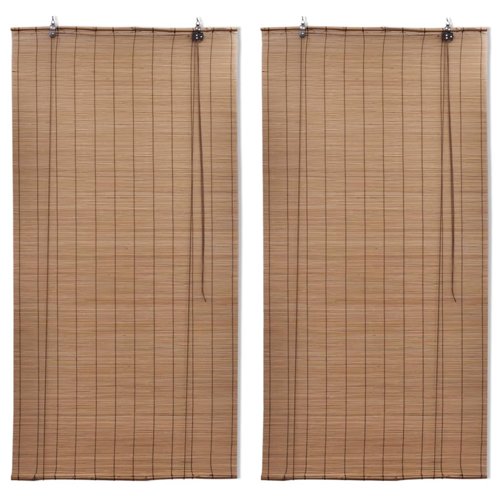 vidaXL Bambusowe rolety, 2 szt., 120 x 220 cm, brązowe