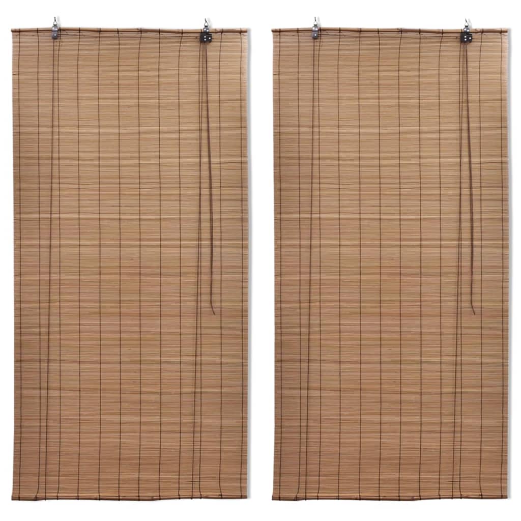 vidaXL Bambusowe rolety, 2 szt., 150 x 220 cm, brązowe