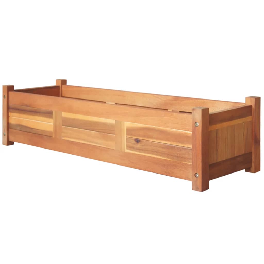 vidaXL Podwyższone donice, 2 szt., drewno akacjowe, 100x30x25 cm