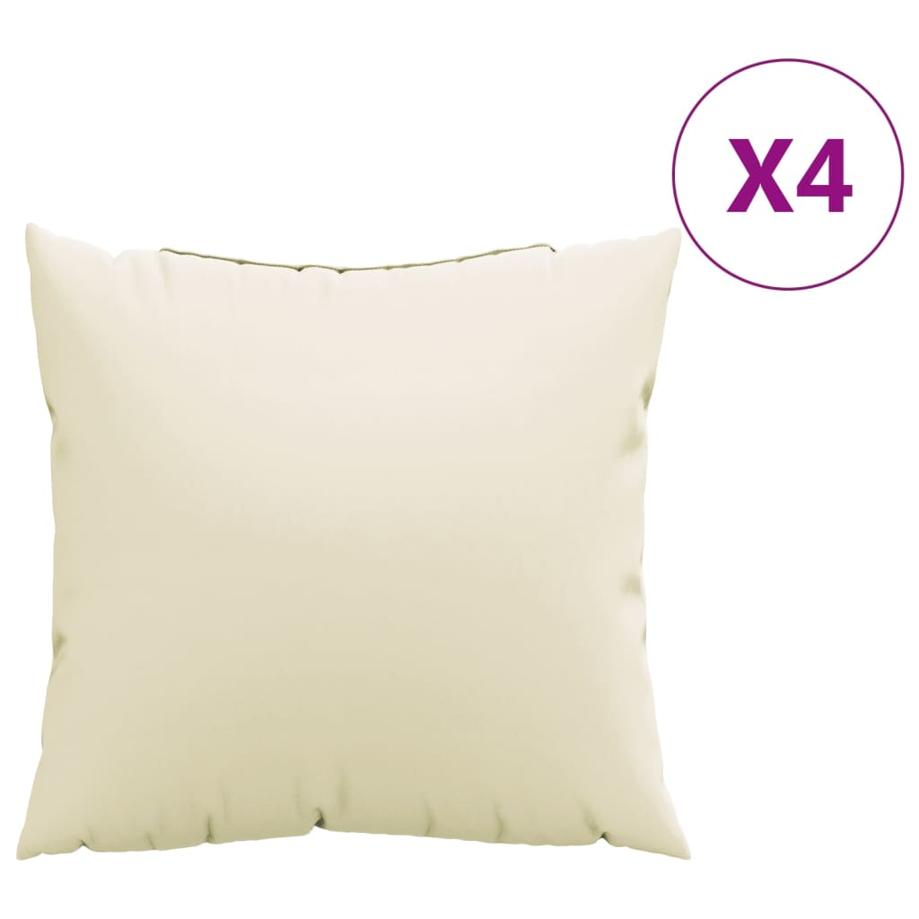 vidaXL Poduszki ozdobne, 4 szt., kremowe, 50x50 cm, tkanina
