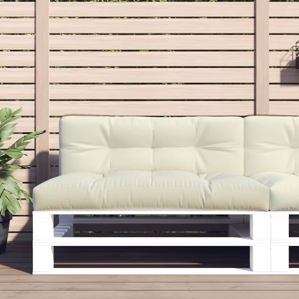 vidaXL Poduszka na paletę, kremowa, 120x40x12 cm, tkanina