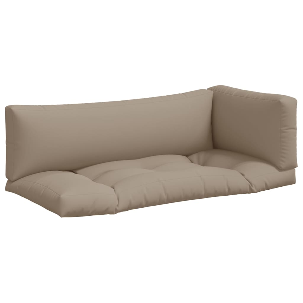 vidaXL Poduszki na palety, 3 szt., kolor taupe, tkanina