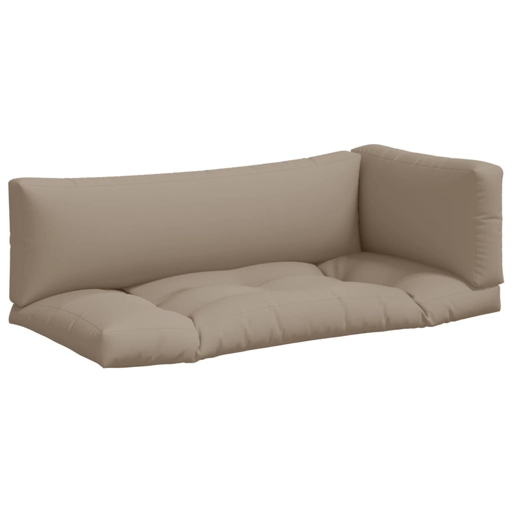 vidaXL Poduszki na palety, 3 szt., kolor taupe, tkanina