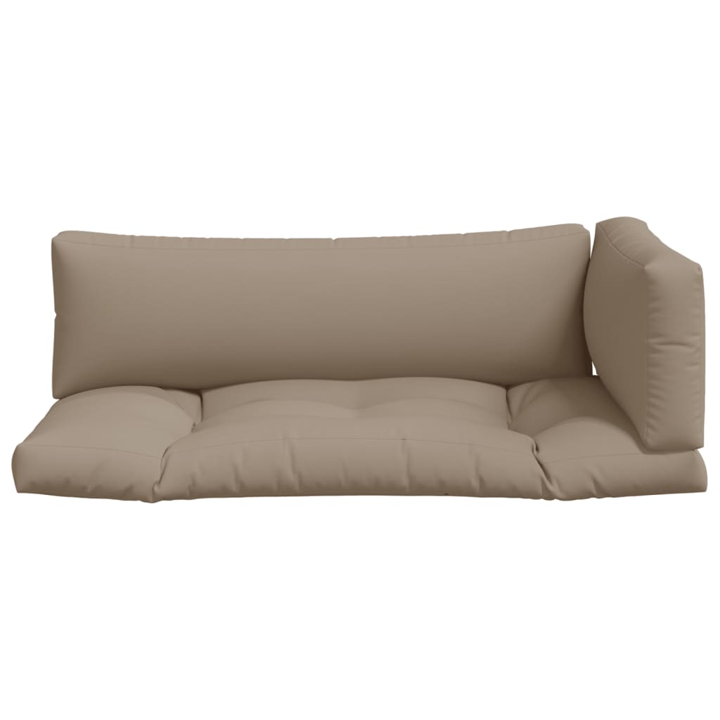 vidaXL Poduszki na palety, 3 szt., kolor taupe, tkanina