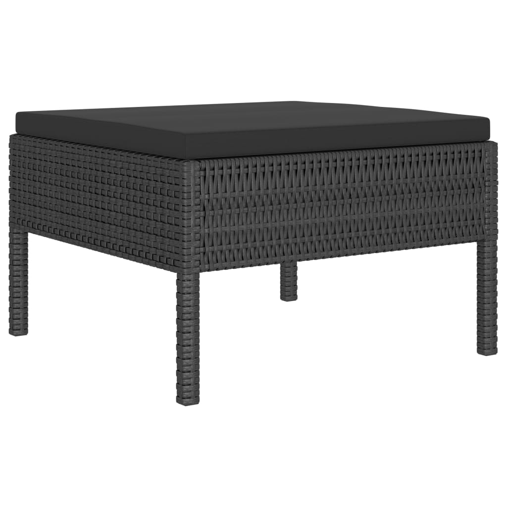 vidaXL 6-cz. zestaw wypoczynkowy do ogrodu, poduszki, czarny rattan PE