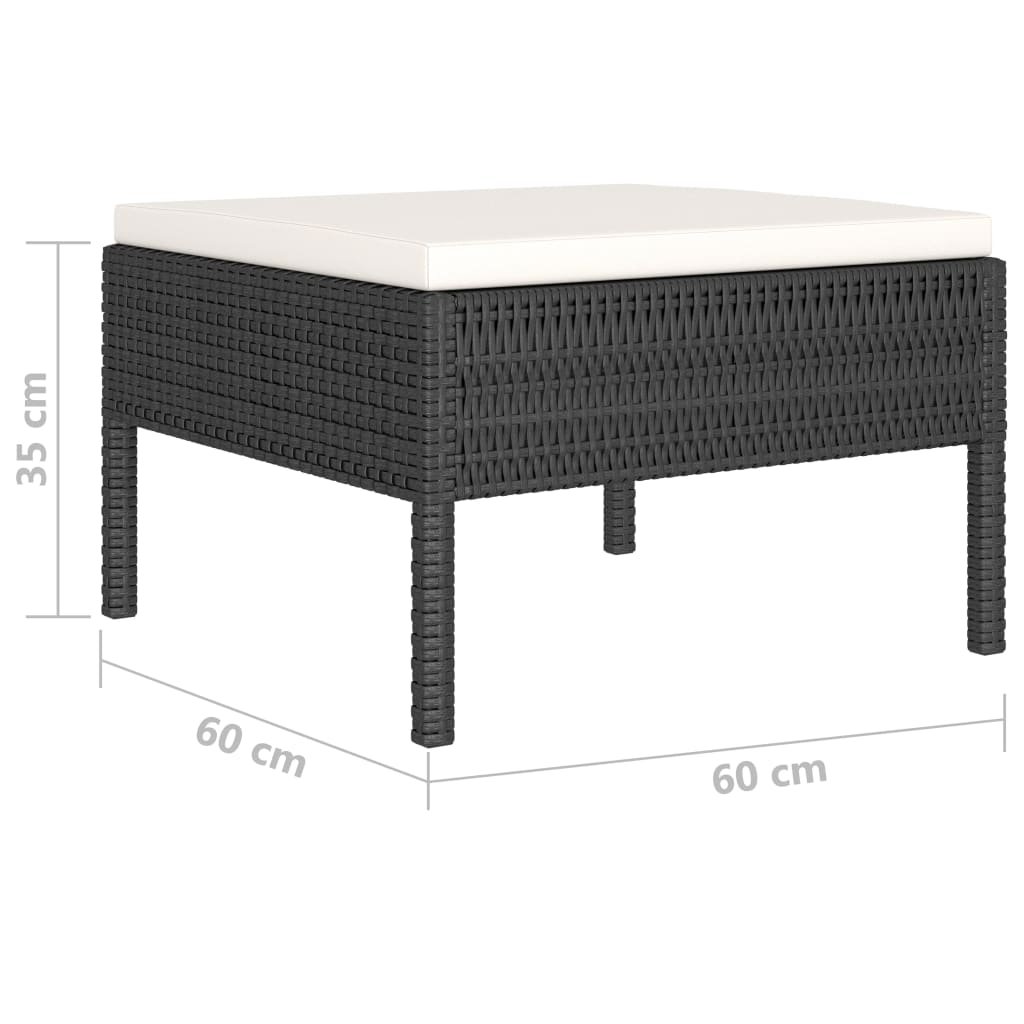 vidaXL 4-cz. zestaw wypoczynkowy do ogrodu, poduszki, rattan PE czarny