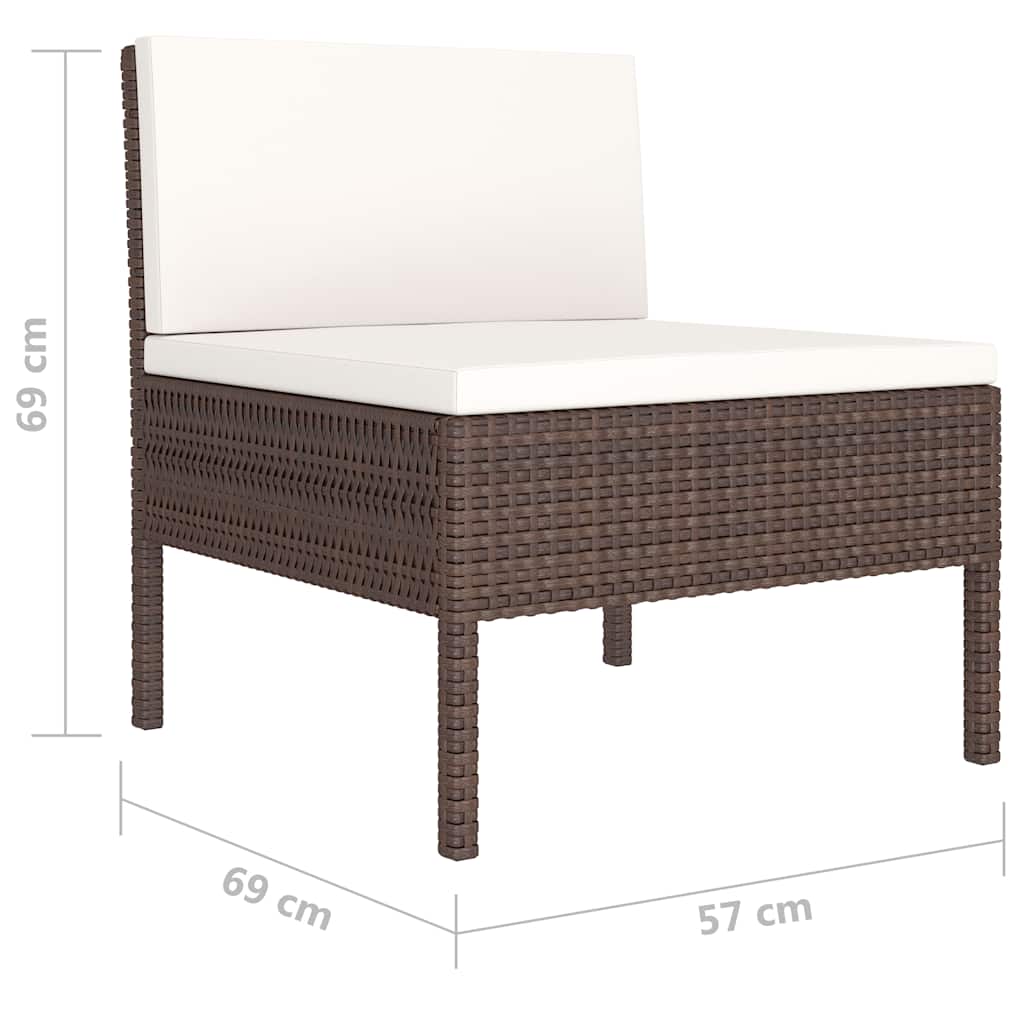 vidaXL 10-cz. zestaw wypoczynkowy do ogrodu, poduszki, rattan PE, brąz