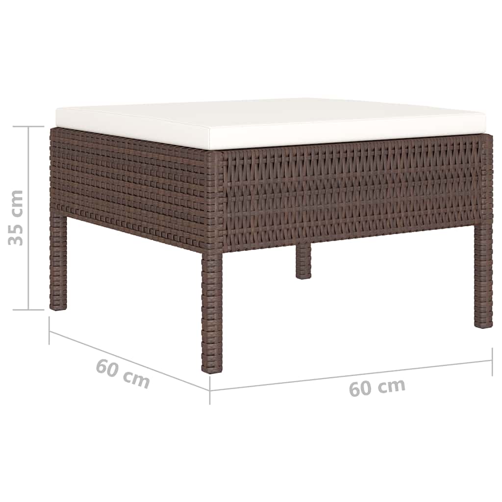 vidaXL 10-cz. zestaw wypoczynkowy do ogrodu, poduszki, rattan PE, brąz