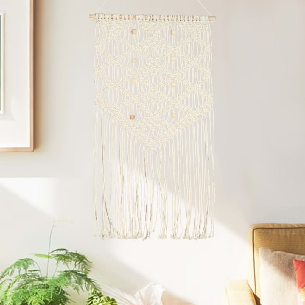 vidaXL Makrama ścienna, 40 x 80 cm, bawełniana