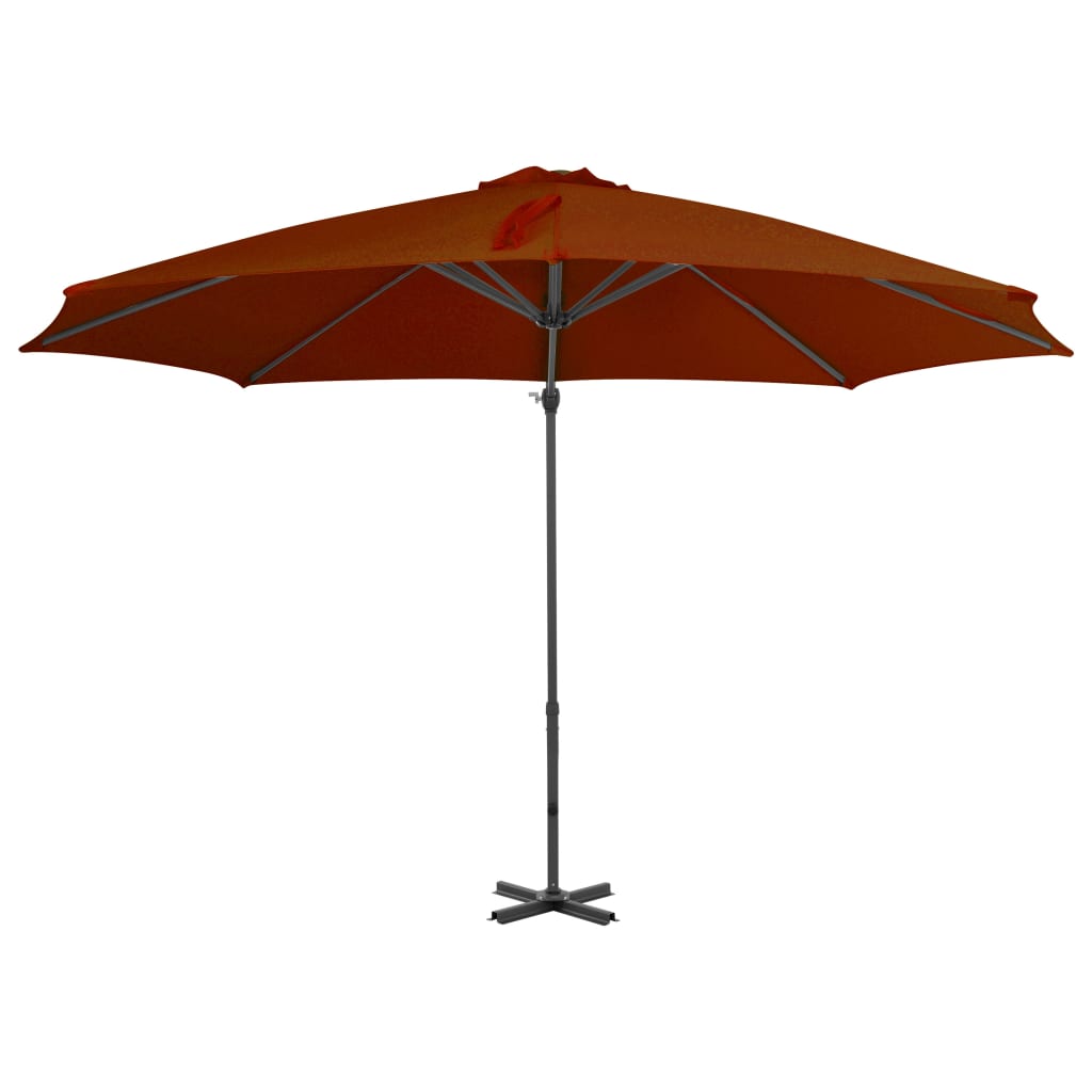 vidaXL Parasol wiszący z aluminiowym słupkiem, 300 cm, terakota