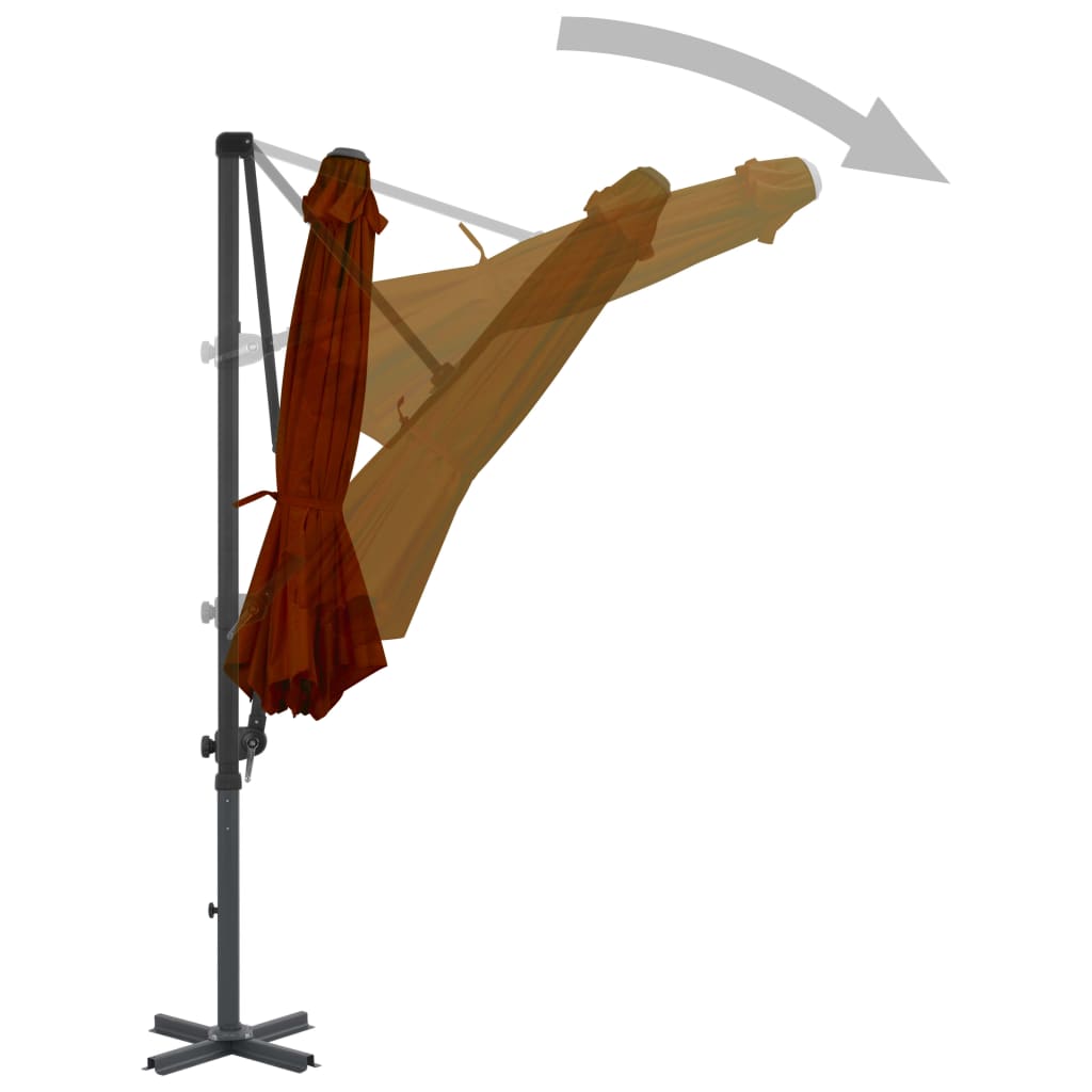 vidaXL Parasol wiszący z aluminiowym słupkiem, 300 cm, terakota