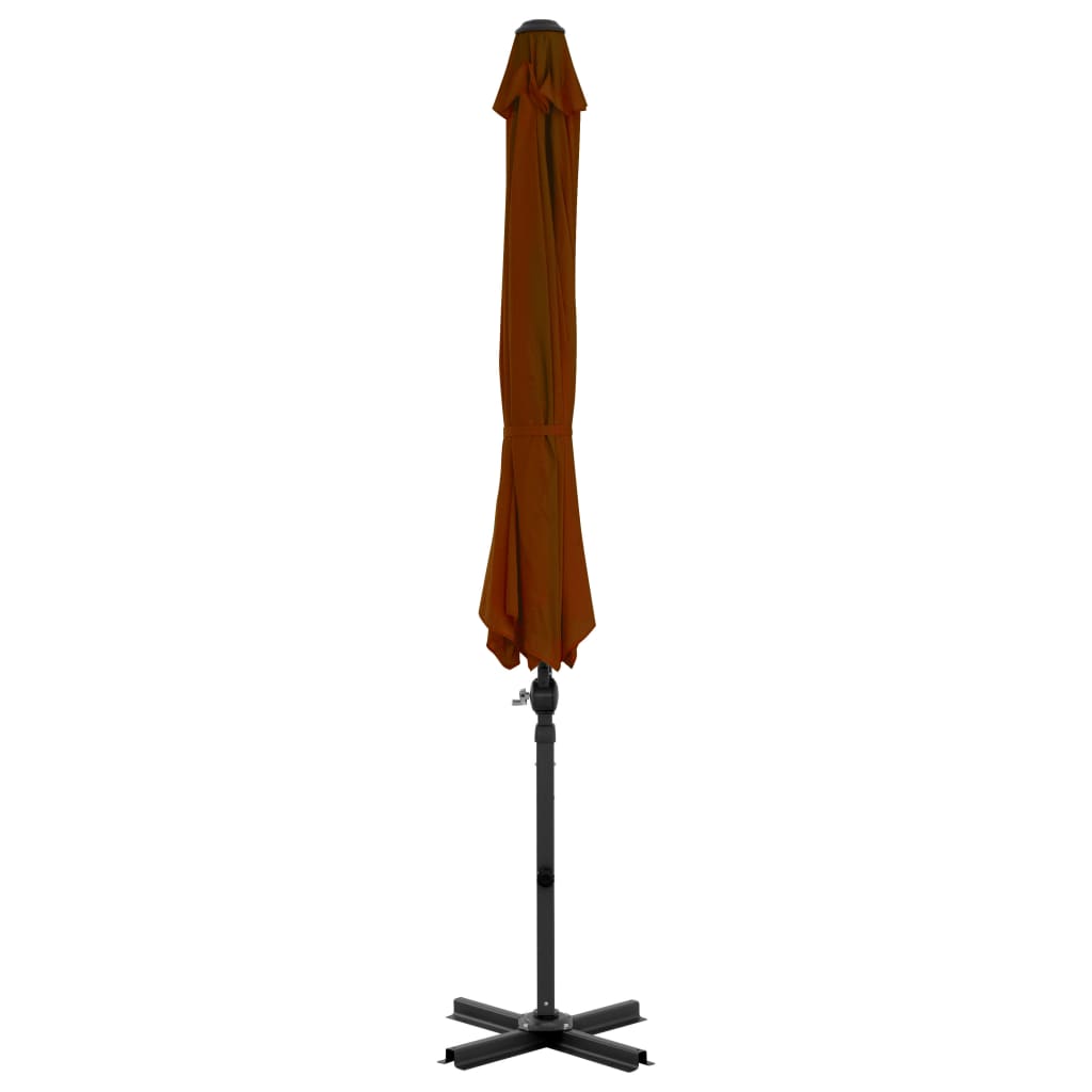 vidaXL Parasol wiszący z aluminiowym słupkiem, 300 cm, terakota