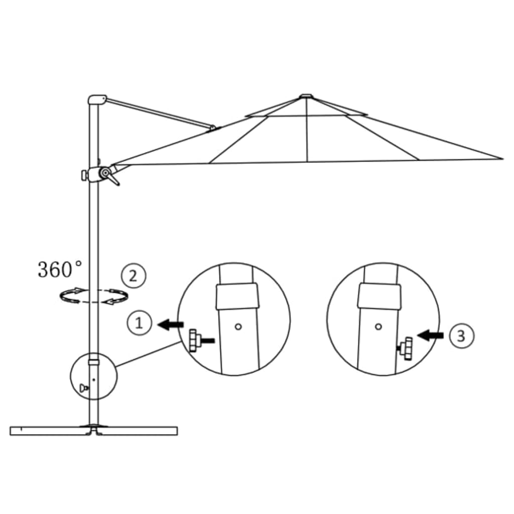 vidaXL Parasol wiszący z aluminiowym słupkiem, 300 cm, terakota