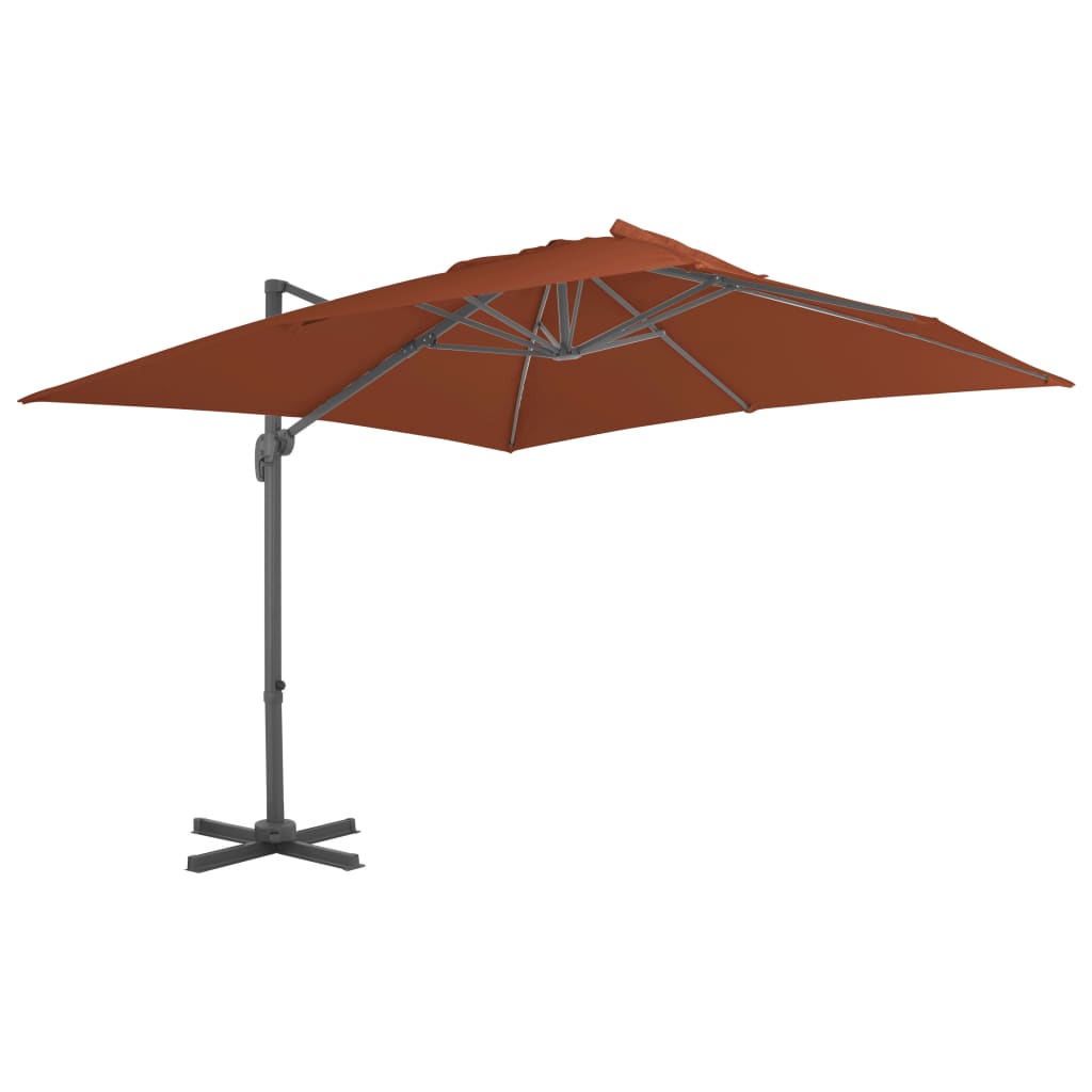 vidaXL Parasol ogrodowy Cantilever z aluminiowym słupkiem, terakota, 400x300 cm