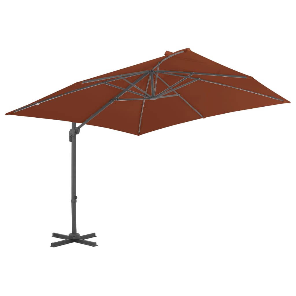 vidaXL Parasol ogrodowy Cantilever z aluminiowym słupkiem, terakota, 400x300 cm