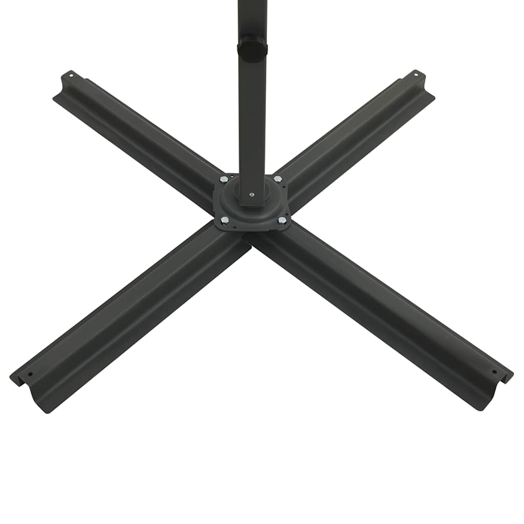 vidaXL Parasol wiszący z LED i słupkiem, bordowy, 250 cm