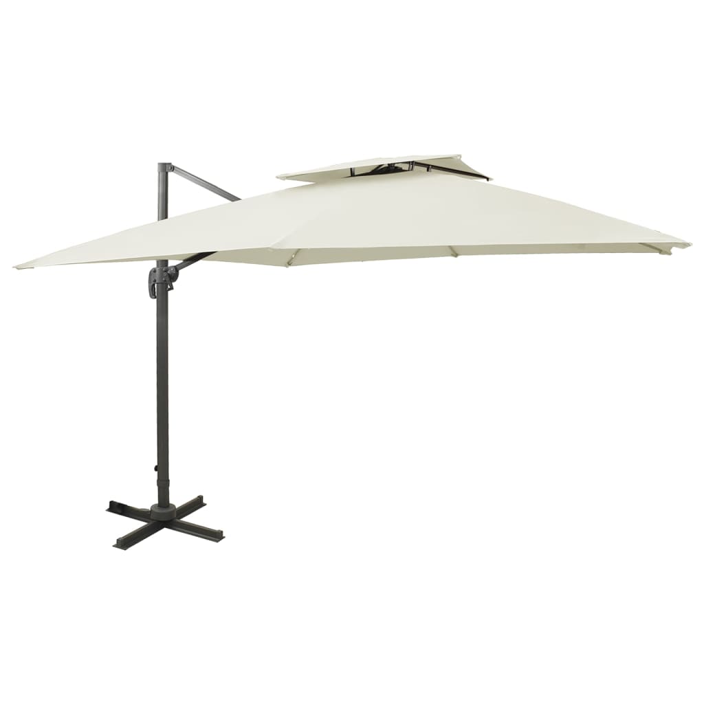 vidaXL Parasol ogrodowy Cantilever z podwójnym blatem 300x300 cm, piaskowy