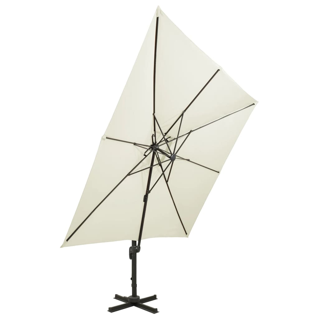 vidaXL Parasol ogrodowy Cantilever z podwójnym blatem 300x300 cm, piaskowy