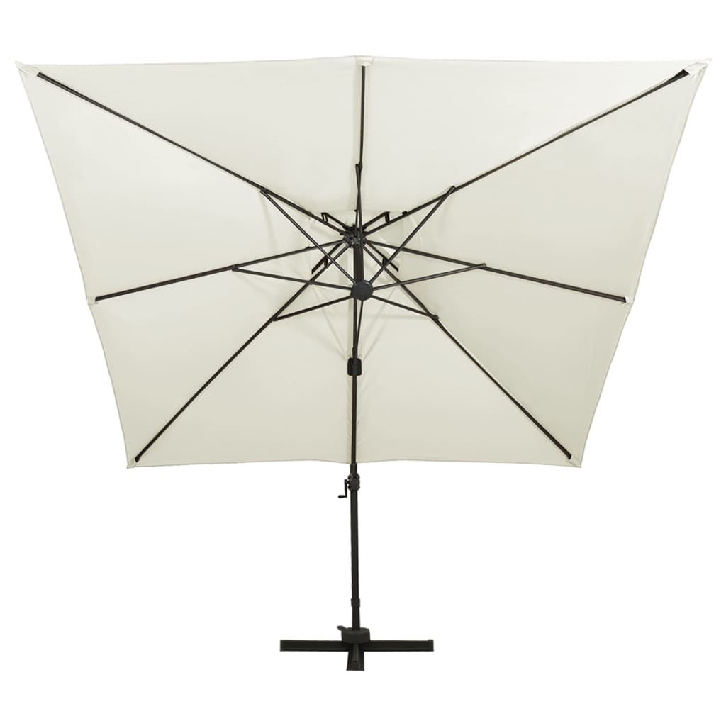 vidaXL Parasol ogrodowy Cantilever z podwójnym blatem 300x300 cm, piaskowy