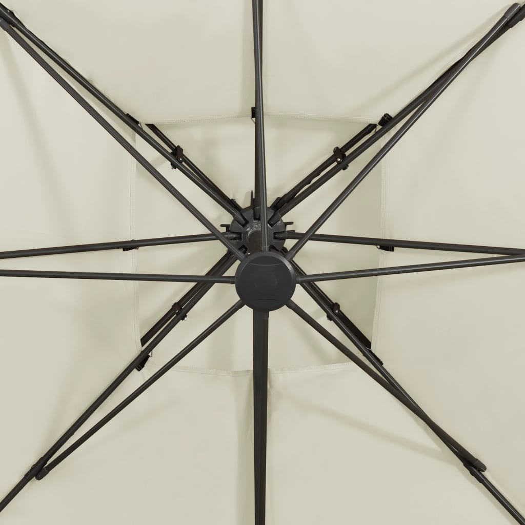 vidaXL Parasol ogrodowy Cantilever z podwójnym blatem 300x300 cm, piaskowy