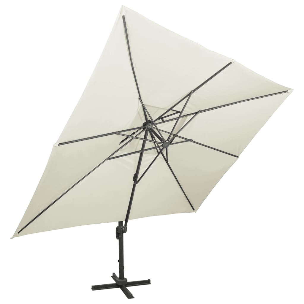 vidaXL Parasol ogrodowy Cantilever z podwójną górą, piaskowy, 400x300 cm