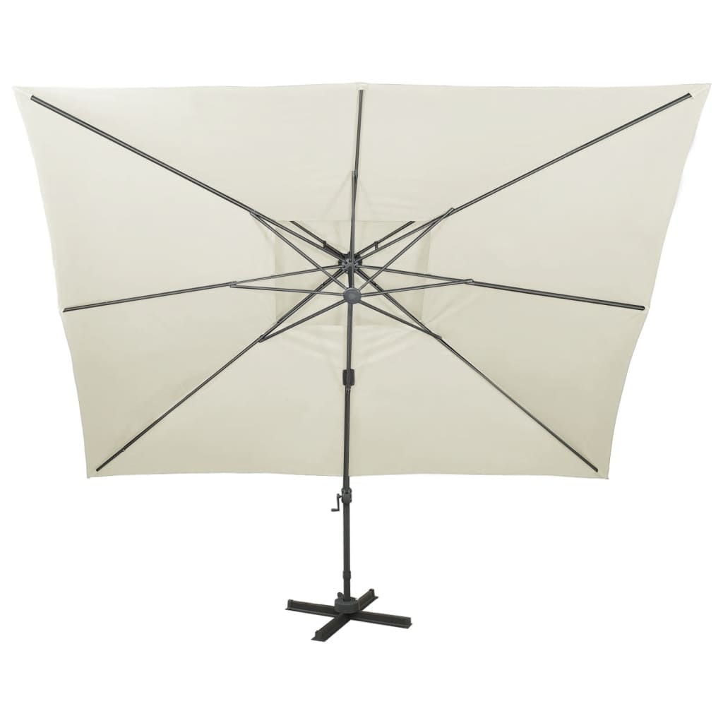 vidaXL Parasol ogrodowy Cantilever z podwójną górą, piaskowy, 400x300 cm