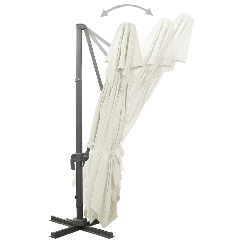 vidaXL Parasol ogrodowy Cantilever z podwójną górą, piaskowy, 400x300 cm