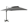 vidaXL Parasol wiszący z podwójną czaszą, 300x300 cm, antracytowy