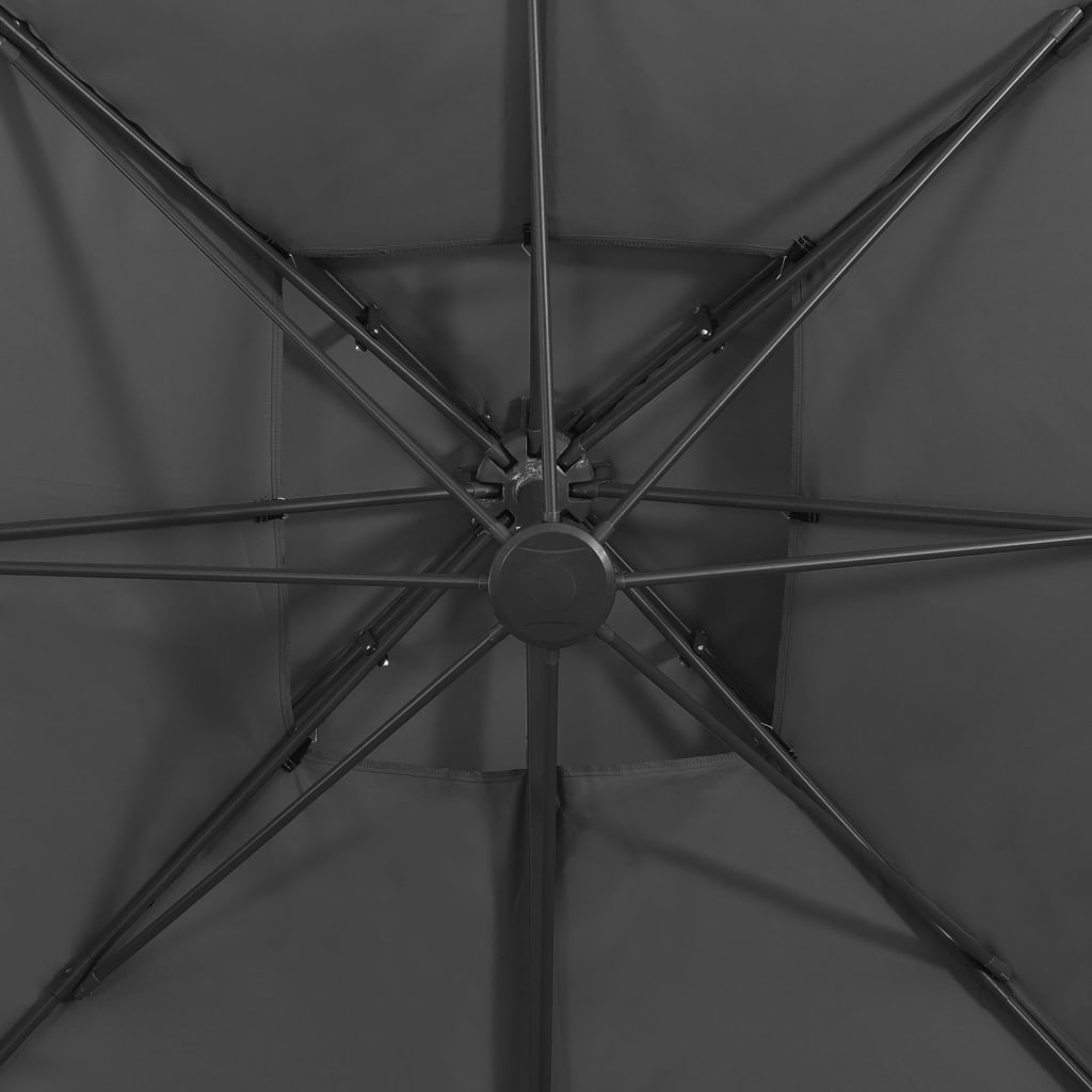 vidaXL Parasol wiszący z podwójną czaszą, 300x300 cm, antracytowy