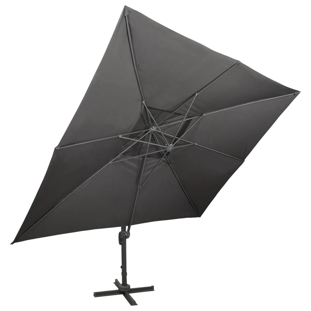 vidaXL Parasol ogrodowy Cantilever z podwójnym blatem, antracytowy 400x300 cm